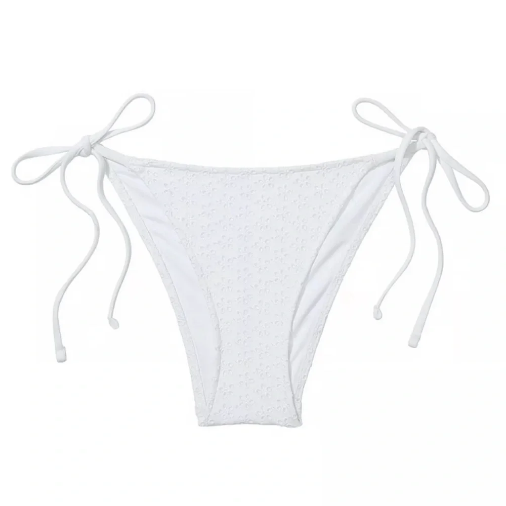 NWT PINK by Frankie’s Bikini Bridgette White Eyelet String Bikini Bottom